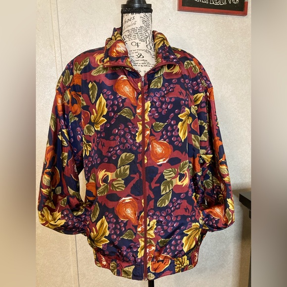 Vintage 80's EVR Crazy Sexy Cool Totally Rad Multi Color Windbreaker Jacket L - Picture 12 of 13